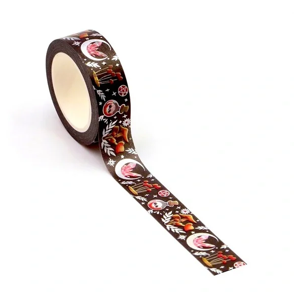 Witch Craft, Halloween, Silver Moon, Potions, Washi Tape, 1 Roll - Picture 6 of 10